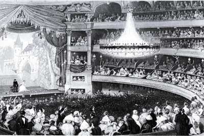 Le Théâtre-Italien de Paris. Disegno di E. lami, incisione di C. Mottram
